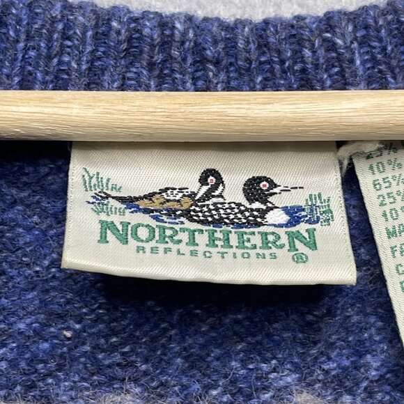 Vintage Northern Reflections Nature Pattern Button-Up Knit Cardigan Vest XL - Picture 2 of 5